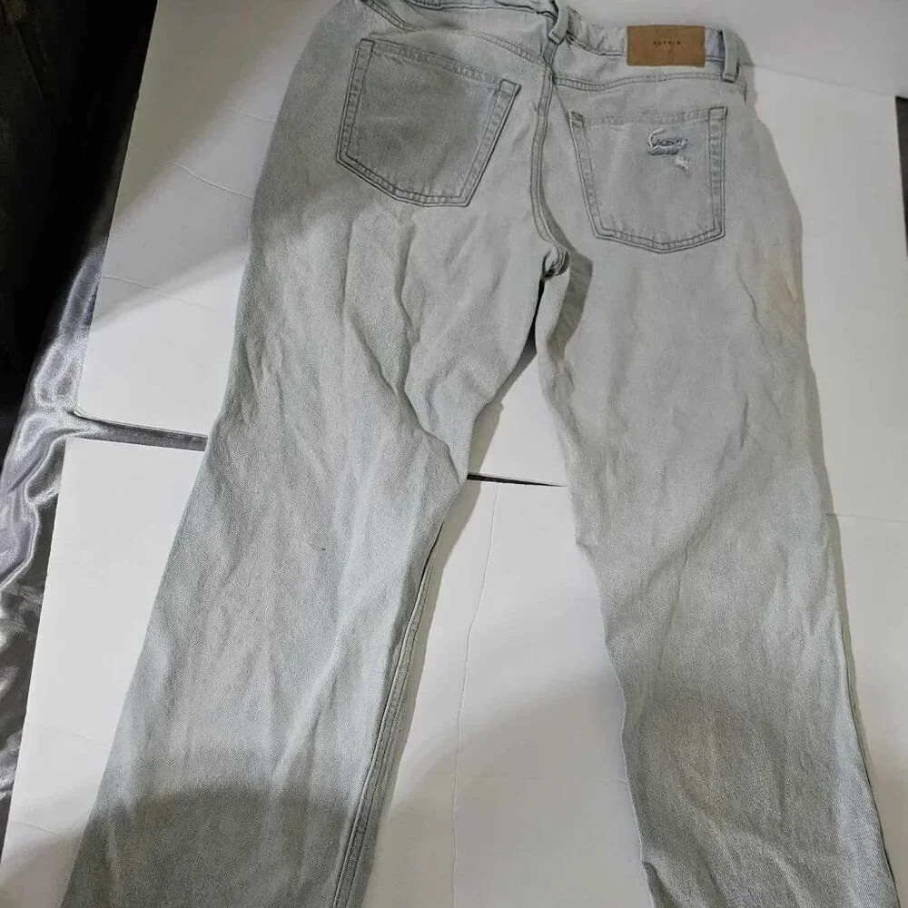 &Denim by H&M 90s Boyfriend Jeans Women's Light Wash Distressed Button Fly Size - Picture 4 of 9